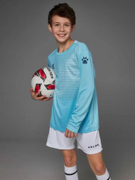 Детская футбольная форма KELME Long-Sleeved Football Suit (Light Blue/White)
