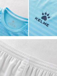 Детская футбольная форма KELME Long-Sleeved Football Suit (Light Blue/White)