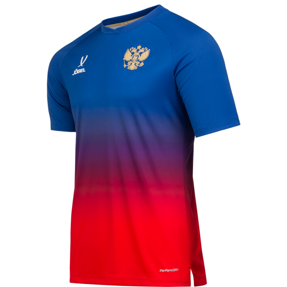 Футболка разминочная JOGEL NATIONAL PerFormDRY Pre-Match Tee, сине-красный