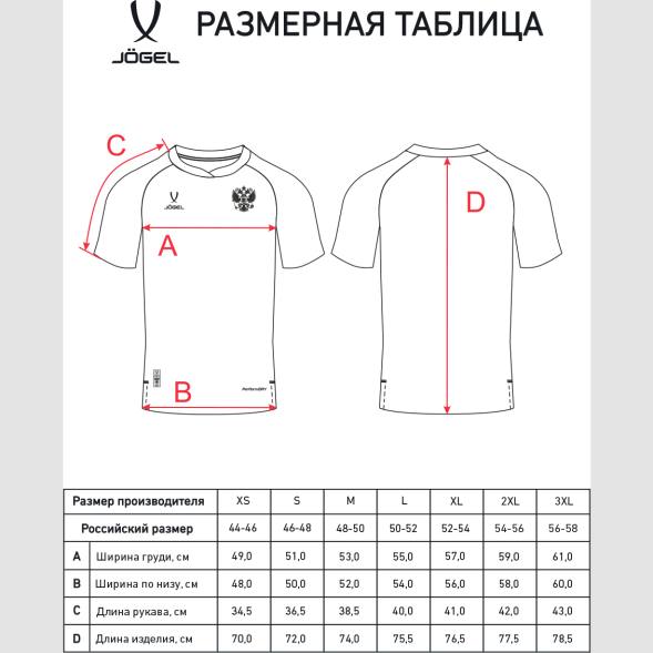 Футболка разминочная JOGEL NATIONAL PerFormDRY Pre-Match Tee, сине-красный