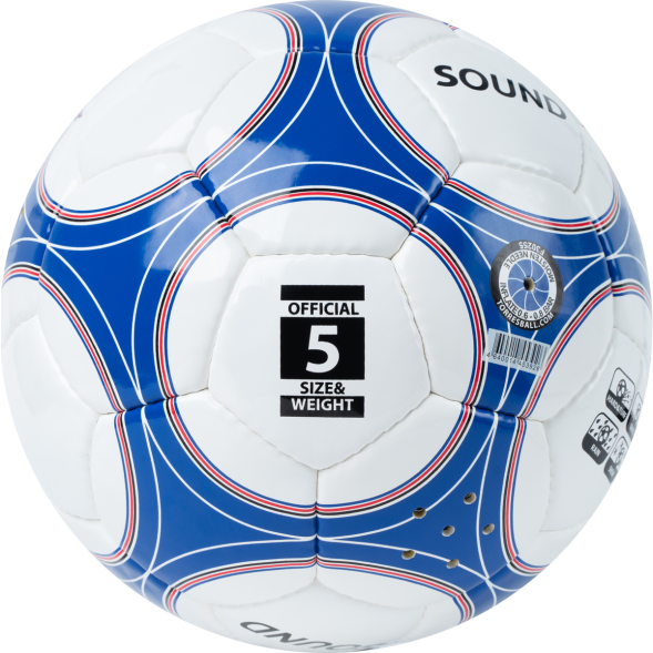 Мяч футб. TORRES Sound, F30255, р.5, со звук.панелями, 32 п,гл.PU,4 слоя, руч. сш, бело-син-чер