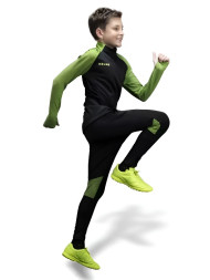Детский лонгслив KELME Training Jacket Kid (Black/Light Green)