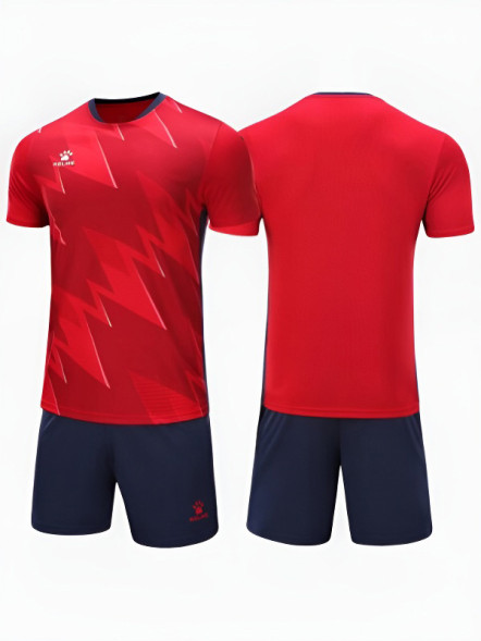 Футбольная форма KELME Short-Sleeved Football Suit (Red/Dark Blue)