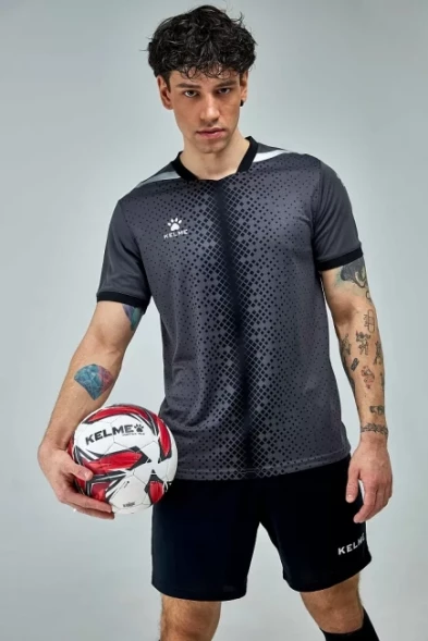 Футбольная форма KELME Short Sleeve Football Uniform (Dark Grey/Black)