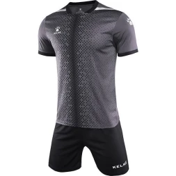Футбольная форма KELME Short Sleeve Football Uniform (Dark Grey/Black)