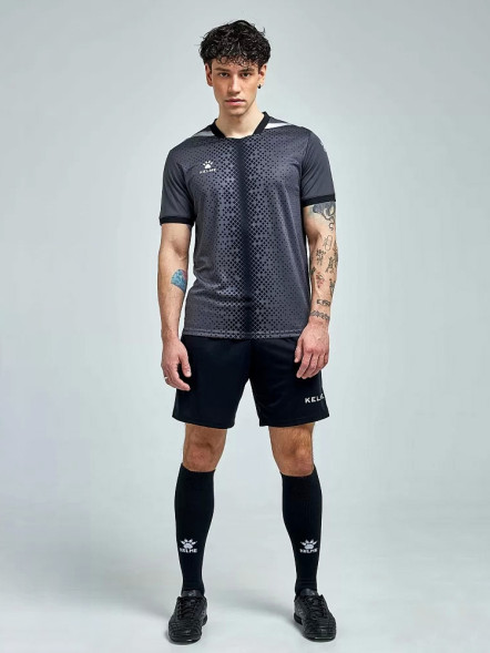 Футбольная форма KELME Short Sleeve Football Uniform (Dark Grey/Black)