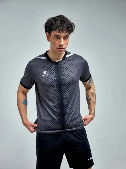 Футбольная форма KELME Short Sleeve Football Uniform (Dark Grey/Black)