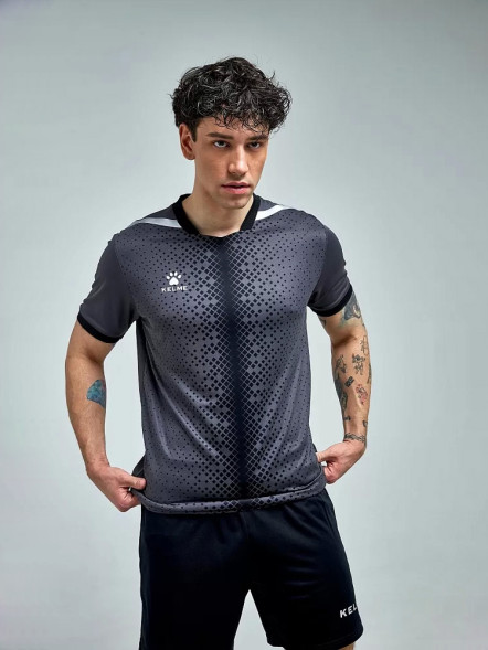 Футбольная форма KELME Short Sleeve Football Uniform (Dark Grey/Black)