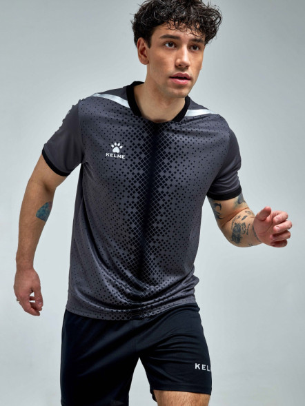 Футбольная форма KELME Short Sleeve Football Uniform (Dark Grey/Black)