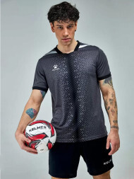 Футбольная форма KELME Short Sleeve Football Uniform (Dark Grey/Black)