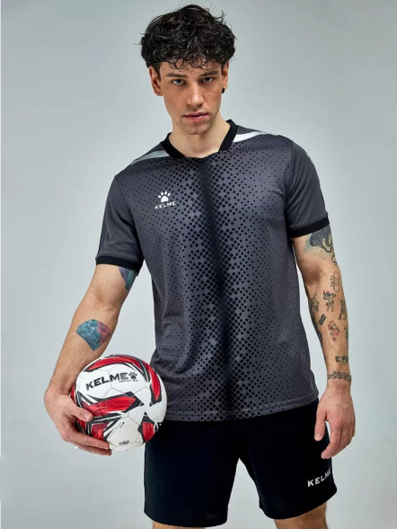 Футбольная форма KELME Short Sleeve Football Uniform (Dark Grey/Black)