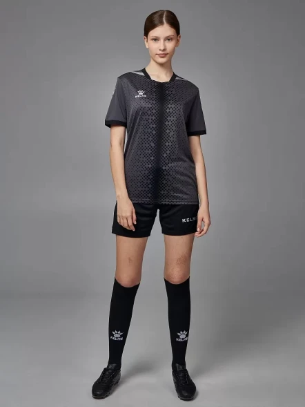 Футбольная форма KELME Short Sleeve Football Uniform (Dark Grey/Black)