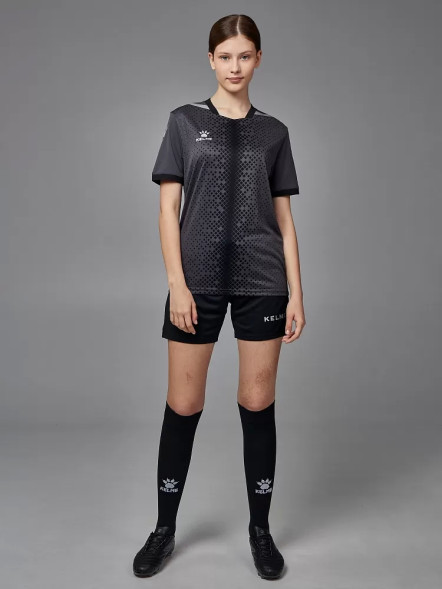 Футбольная форма KELME Short Sleeve Football Uniform (Dark Grey/Black)