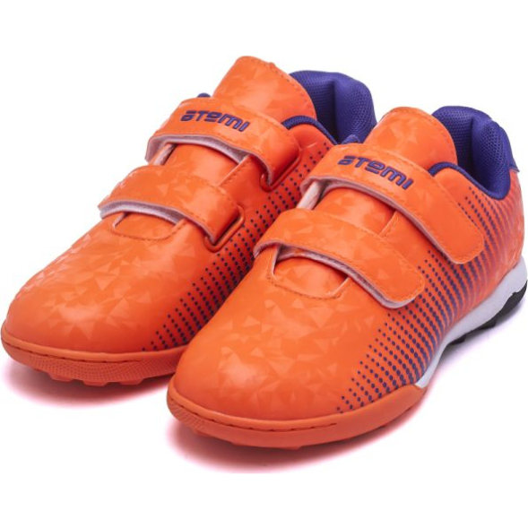 Бутсы футбольные ATEMI, SBA-006 TURF KIDS, цв. оранжевый/ фиолетовый (28)