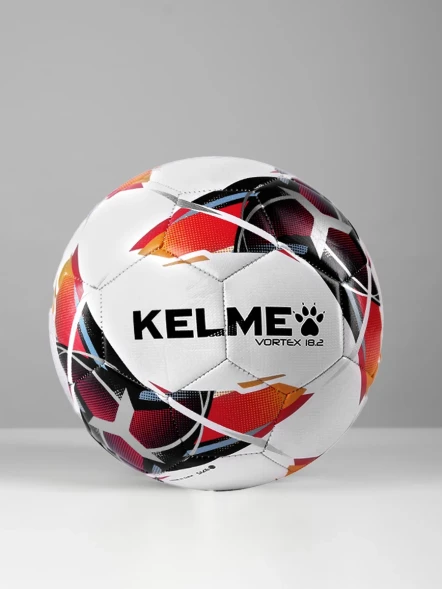 Мяч футбольный KELME Vortex 18.2 (32 Panels) (White/Orange)