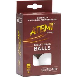 Мячи для настольного тенниса Atemi 1* белые, 6 шт.