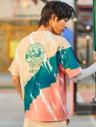 Футболка KELME Round Neck T-Shirt (Beige/Blue)