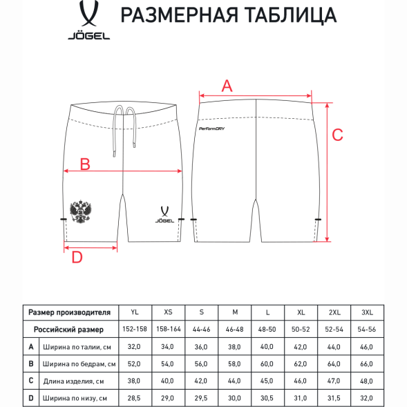 Шорты вратарские JOGEL NATIONAL PerFormDRY GK Shorts, желтый