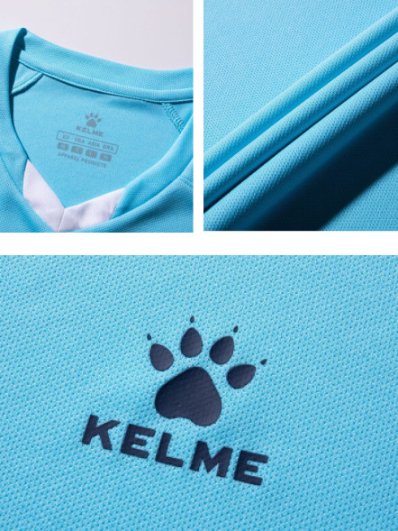 Футбольная форма KELME Short-Sleeved Football Suit (Light Blue/Dark Blue)