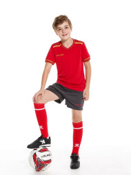 Детская футбольная форма KELME S/S Football Set Kid (Red/Dark Grey)