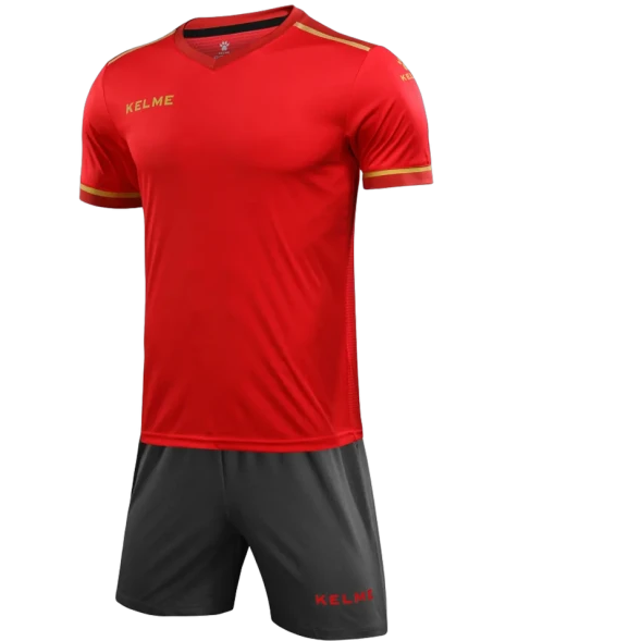 Детская футбольная форма KELME S/S Football Set Kid (Red/Dark Grey)
