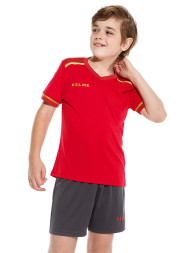 Детская футбольная форма KELME S/S Football Set Kid (Red/Dark Grey)
