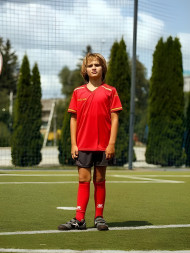 Детская футбольная форма KELME S/S Football Set Kid (Red/Dark Grey)