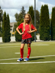 Детская футбольная форма KELME S/S Football Set Kid (Red/Dark Grey)