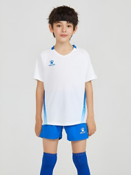 Детская футбольная форма KELME Short-Sleeved Football Suit (White/Blue)