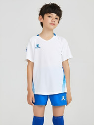 Детская футбольная форма KELME Short-Sleeved Football Suit (White/Blue)