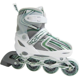 Раздвижные роликовые коньки для детей белый/зеленый, Alu, Abec7, 27-30 (пакет), AJIS-12.02 X9 junior