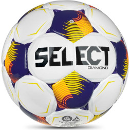 Мяч футб. SELECT Diamond V26, 0855371010, р.5, FIFA Basic, 32п, ТПУ, руч.сш, бело-оранж-фиолет