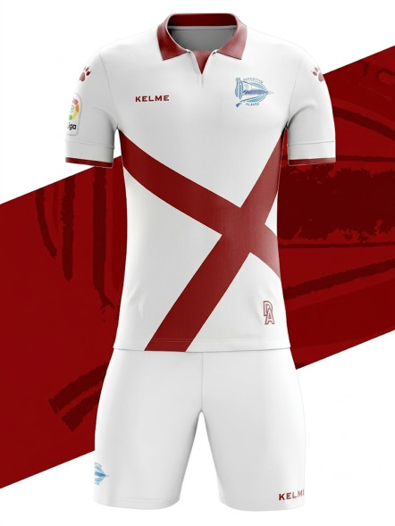 Футбольная форма KELME Alaves Away Game Suit T-Shirt Domestic Size White