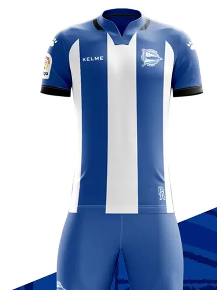Футбольная форма KELME Alaves Game Uniform Home Football T-Shirt Domestic Size Blue