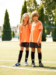 Детская футбольная форма KELME S/S Football Set Kid (Orange/Black)