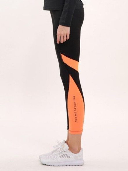 Леггинсы KELME Knitted Tights (Black/Orange)