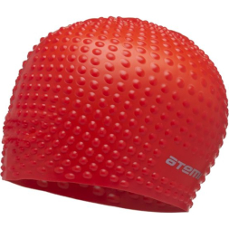 Шапочка для плавания Atemi, силикон (бабл), красная, BS40