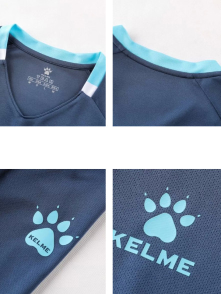 Футбольная форма KELME Short-Sleeved Football Suit (Dark Blue/Black)