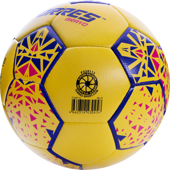 СЦ*Мяч футб. TORRES Bravo-3, F324113, р.3, ПУ, 4 сл, 32 п, гибрид.сшивка, желтый