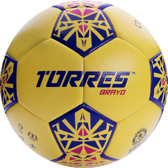 СЦ*Мяч футб  TORRES Bravo-4, F324114, р 4, ПУ, 4 сл, 32 п, гибрид сшивка, желтый