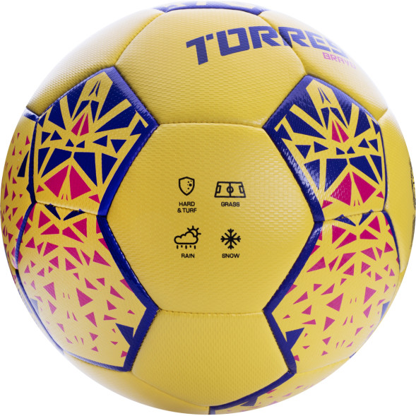 СЦ*Мяч футб  TORRES Bravo-4, F324114, р 4, ПУ, 4 сл, 32 п, гибрид сшивка, желтый