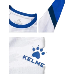 Футбольная форма KELME Short-Sleeved Football Suit (White/Blue)