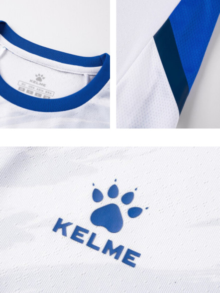 Футбольная форма KELME Short-Sleeved Football Suit (White/Blue)