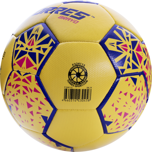 СЦ*Мяч футб  TORRES Bravo-5, F324115, р 5, ПУ, 4 сл, 32 п, гибрид сшивка, желтый