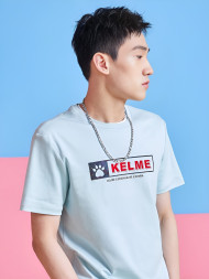 Футболка KELME Round Neck Short Sleeve T-Shirt Light Blue