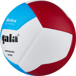 Мяч вол. GALA Relax 12, BV5465S, р. 5, синт. кожа ПУ, клееный, бут. камера, бело-сине-красный