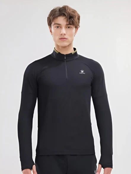 Олимпийка KELME Half Open Long Sleeve T-Shirt Black