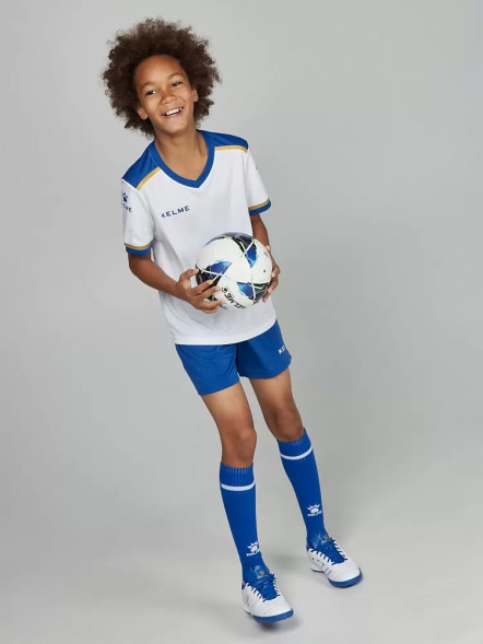 Детская футбольная форма KELME S/S Football Set Kid (White/Blue)
