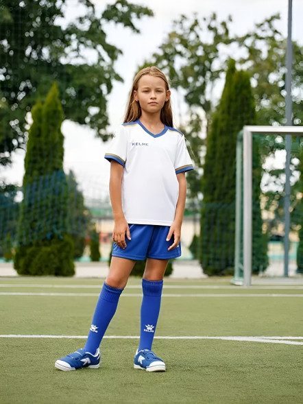 Детская футбольная форма KELME S/S Football Set Kid (White/Blue)