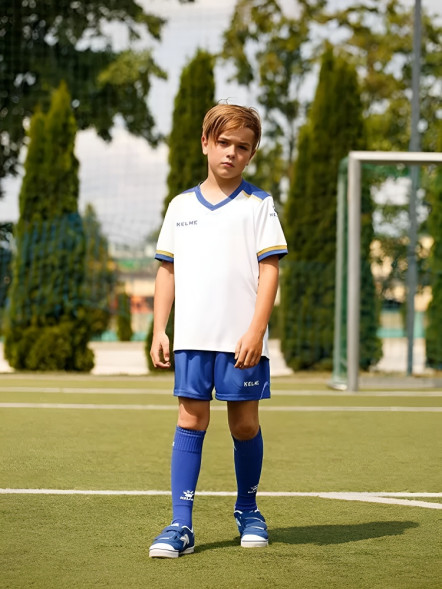 Детская футбольная форма KELME S/S Football Set Kid (White/Blue)